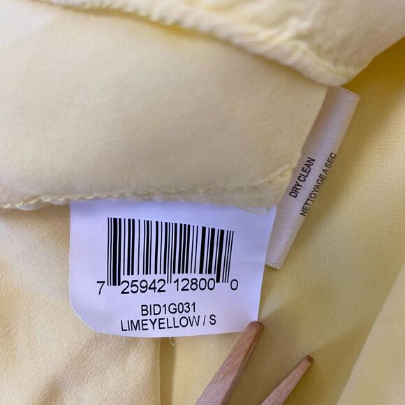 BCBG MAXAZRIA Butter Yellow Coquette Silk Fairy Babydoll Halter Cami Top S - Picture 8 of 8